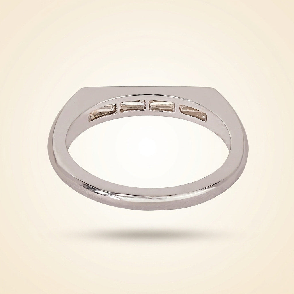 horizontal channel-set straight baguette diamond band