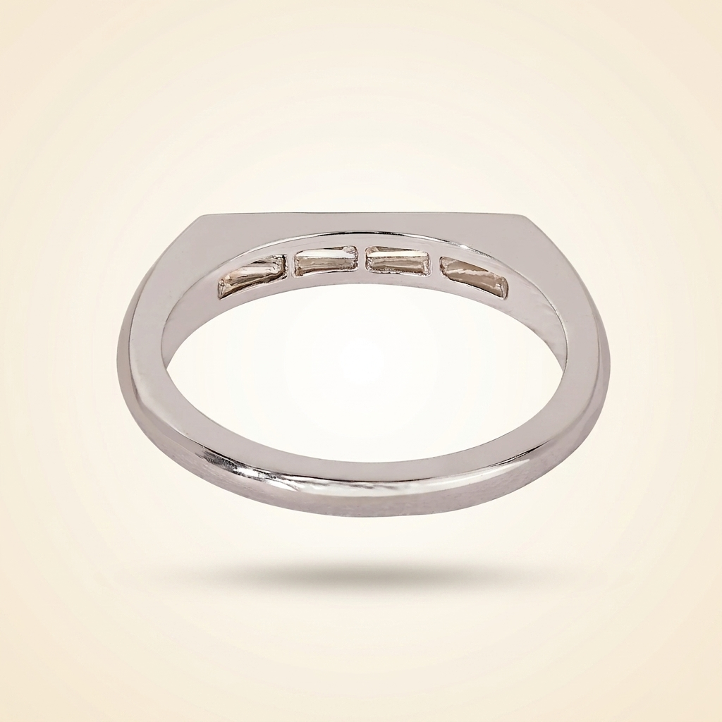 horizontal channel-set straight baguette diamond band