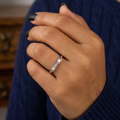 Horizontal Channel-Set Straight Baguette Diamond Band