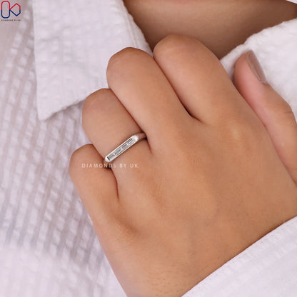 Horizontal Channel-Set Straight Baguette Diamond Band