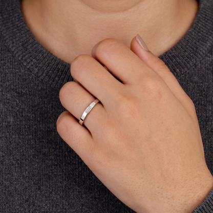 Single Flush-Set Baguette Diamond Solitaire Band