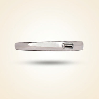 Single Flush-Set Baguette Diamond Solitaire Band