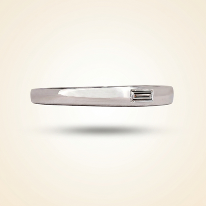 Single Flush-Set Baguette Diamond Solitaire Band