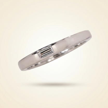 Single Flush-Set Baguette Diamond Solitaire Band