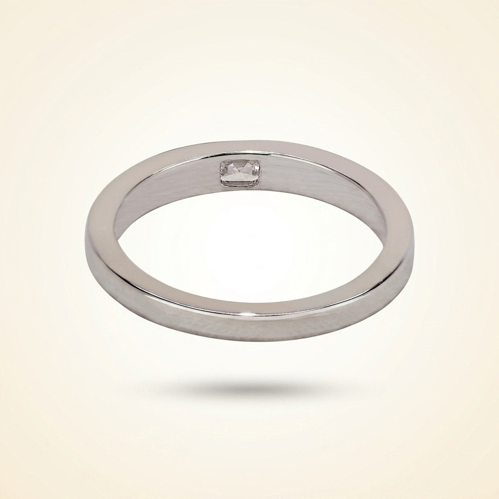 single flush-set baguette diamond solitaire band