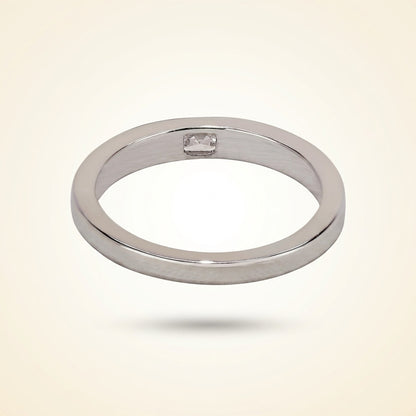 Single Flush-Set Baguette Diamond Solitaire Band