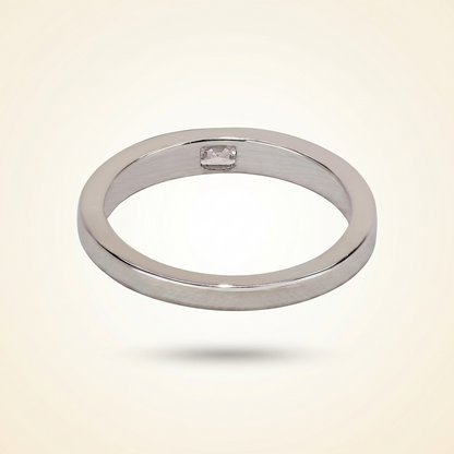 Single Flush-Set Baguette Diamond Solitaire Band