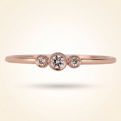 Bezel-Set Three-Stone Diamond Band