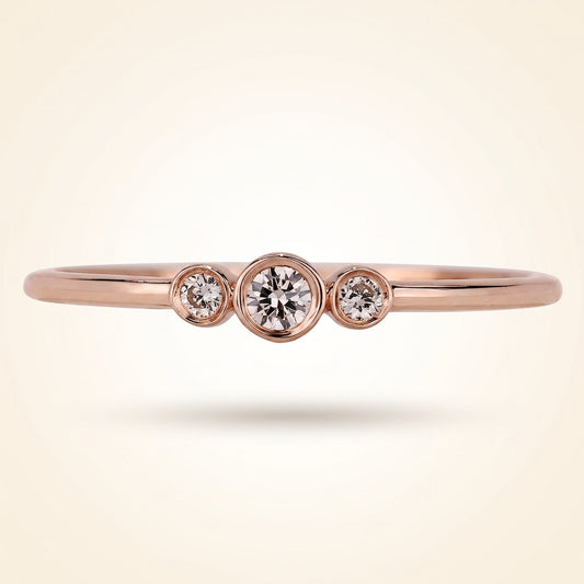 Bezel-Set Three-Stone Diamond Band