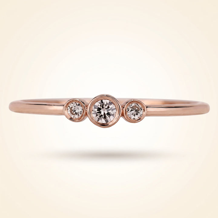 Bezel-Set Three-Stone Diamond Band