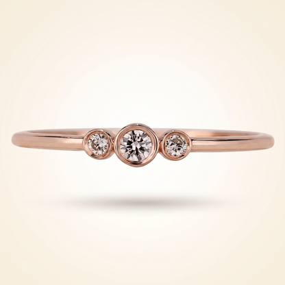 Bezel-Set Three-Stone Diamond Band