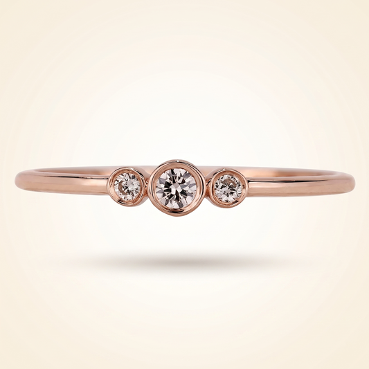 Bezel-Set Three-Stone Diamond Band