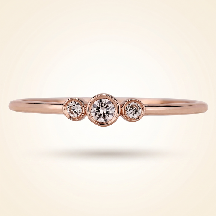 Bezel-Set Three-Stone Diamond Band