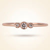 Bezel-Set Three-Stone Diamond Band