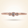 Bezel-Set Three-Stone Diamond Band