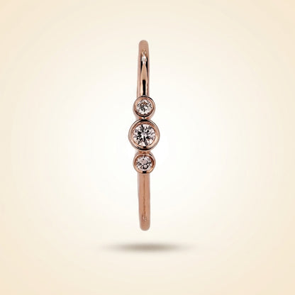 Bezel-Set Three-Stone Diamond Band