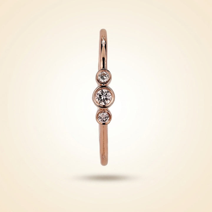Bezel-Set Three-Stone Diamond Band