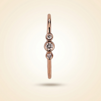 Bezel-Set Three-Stone Diamond Band