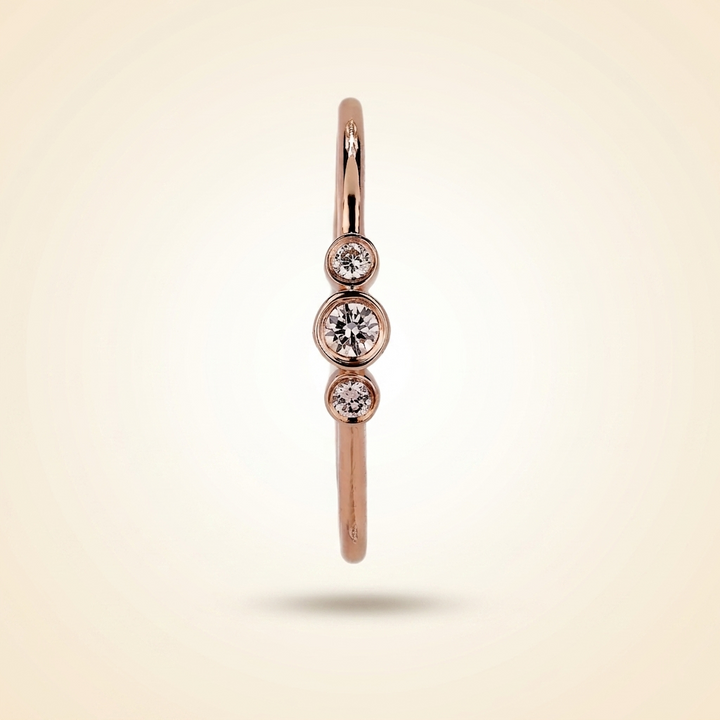 Bezel-Set Three-Stone Diamond Band