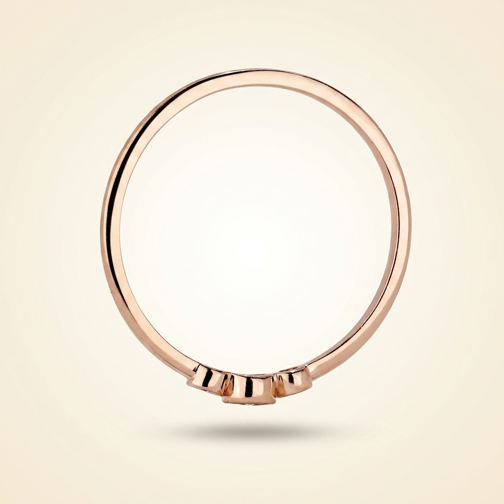 bezel-set three-stone diamond band