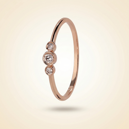 Bezel-Set Three-Stone Diamond Band