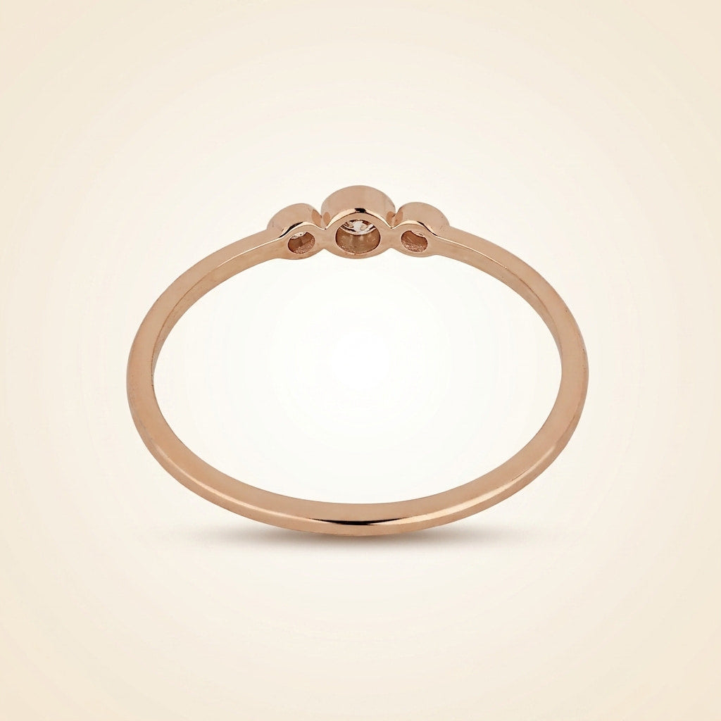bezel-set three-stone diamond band