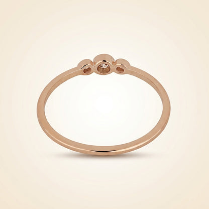 Bezel-Set Three-Stone Diamond Band
