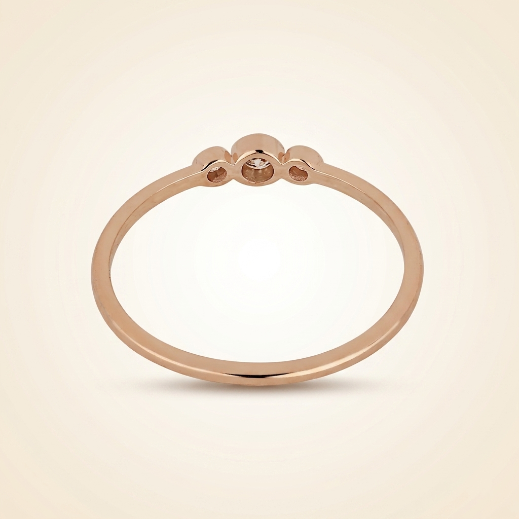 bezel-set three-stone diamond band