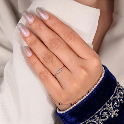 Bezel-Set Three-Stone Diamond Band