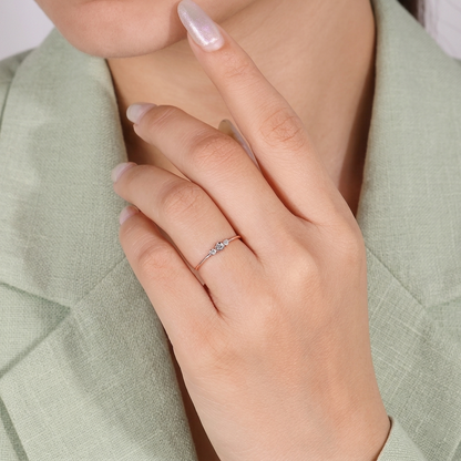 Bezel-Set Three-Stone Diamond Band