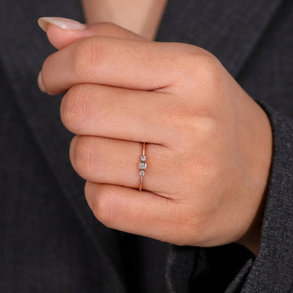 Bezel-Set Three-Stone Diamond Band