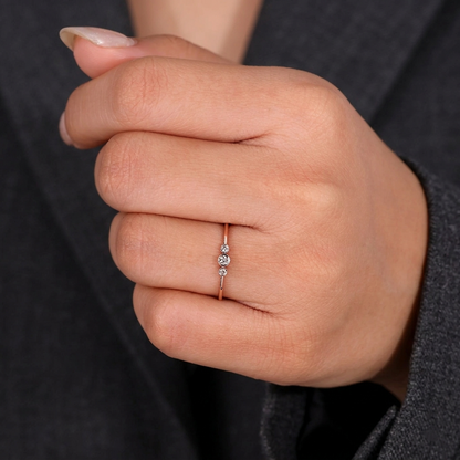 Bezel-Set Three-Stone Diamond Band
