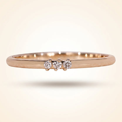 Three-Stone Diamond Stackable Wedding Band
