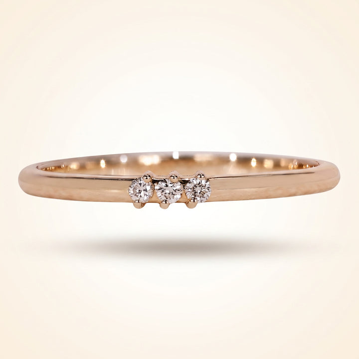 Three-Stone Diamond Stackable Wedding Band