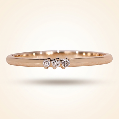 Three-Stone Diamond Stackable Wedding Band