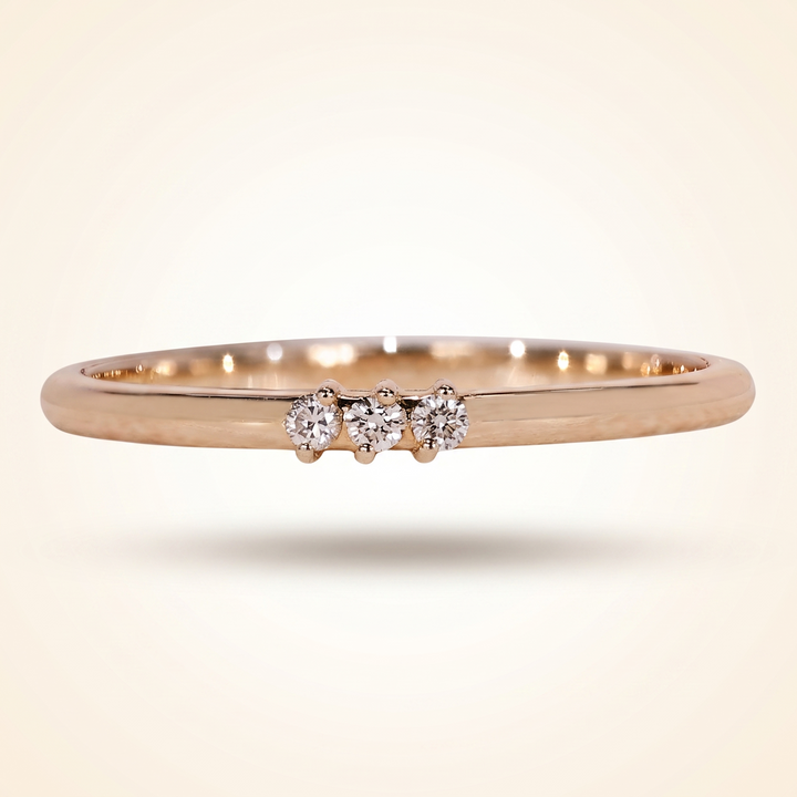 Three-Stone Diamond Stackable Wedding Band