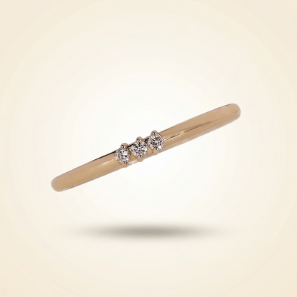 Three-Stone Diamond Stackable Wedding Band