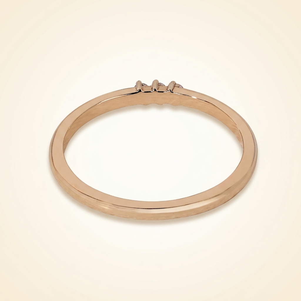 three-stone diamond stackable wedding band