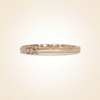 Three-Stone Diamond Stackable Wedding Band