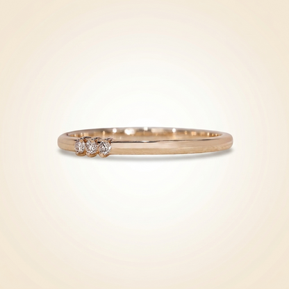 Three-Stone Diamond Stackable Wedding Band