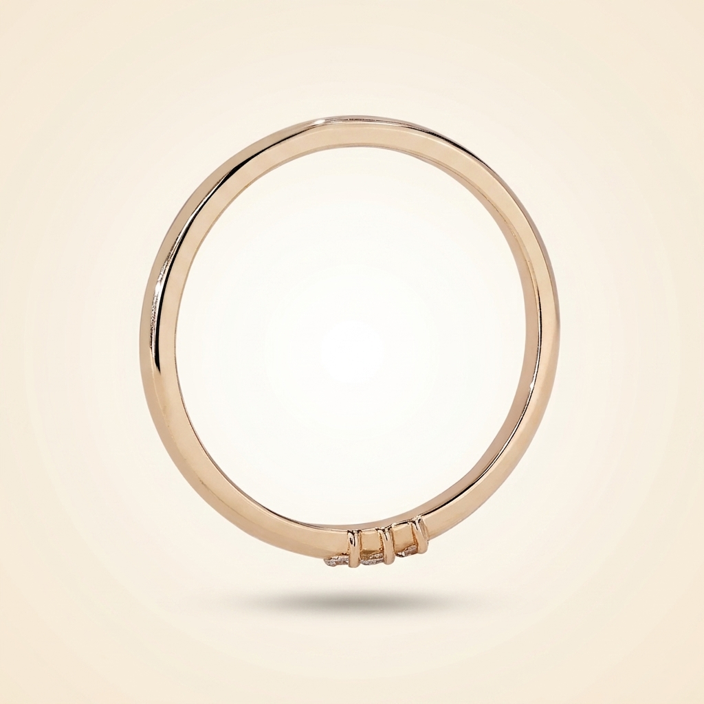 three-stone diamond stackable wedding band