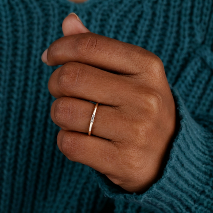 Three-Stone Diamond Stackable Wedding Band
