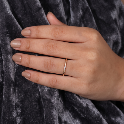Three-Stone Diamond Stackable Wedding Band