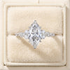 Marquise Cut Diamond Engagement Ring with Leaf Vine Band and Side Accents