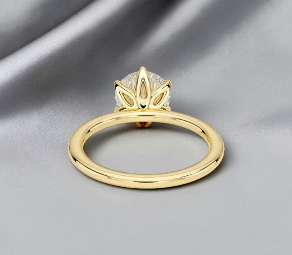 Round Lab Grown Diamond Solitaire Engagement Ring