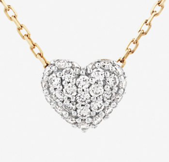 lab grown diamond pavé heart pendant necklace