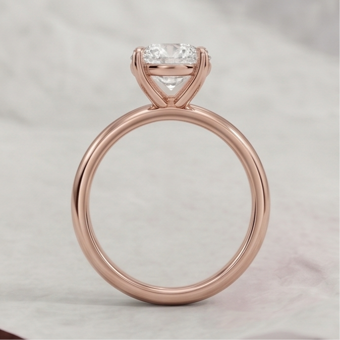 Round Cut Lab Grown Diamond Classic Solitaire Engagement Ring