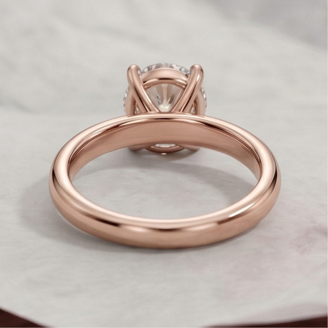 round cut lab grown diamond classic solitaire engagement ring