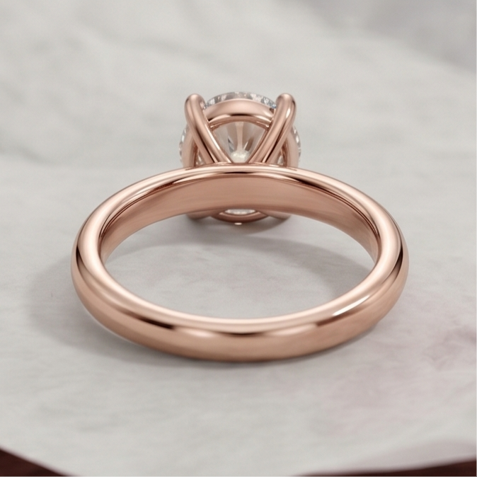 Round Cut Lab Grown Diamond Classic Solitaire Engagement Ring