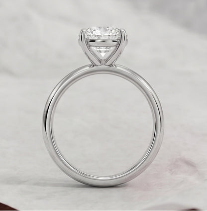 Round Cut Lab Grown Diamond Classic Solitaire Engagement Ring